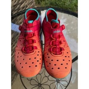 Stride‎ Rite Phibian Kids Water Shoes Size 1 Coral Pink Turquoise CG76648
